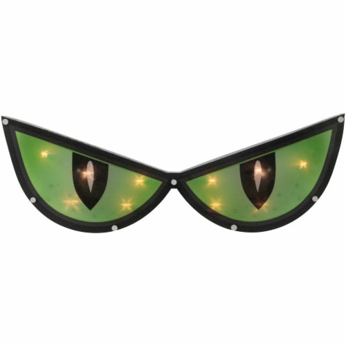 Northlight 20 Lighted Green Eyes Halloween Window Silhouette Decoration Perspective: front