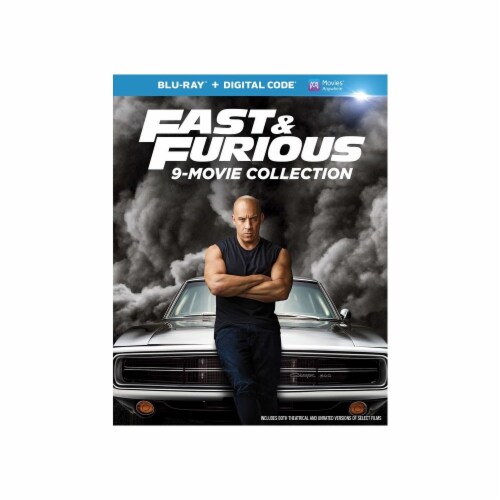 Fast & Furious: 9 Movie Collection (Blu-Ray + Digital Code) Perspective: front