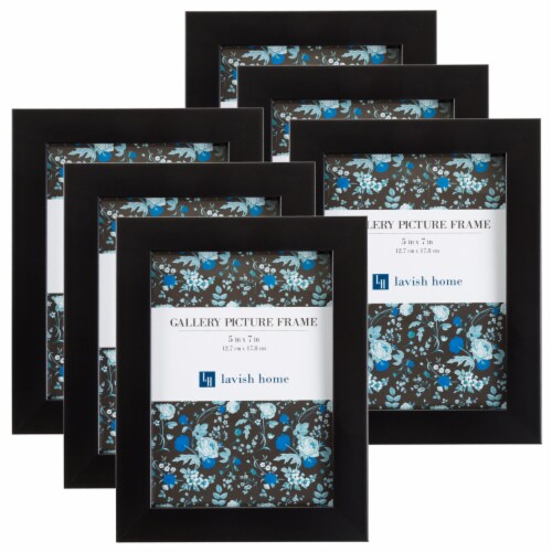 Lavish Home Picture Frame Set, 5X7 Frames Pack For Picture Gallery Wall With Stand And Hangin, 5