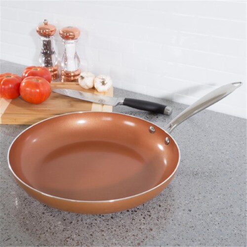 12 Inch Frying Pan with Lid Copper Finish Induction Cooking Oven Stove Top  Safe, 1 unit - Kroger