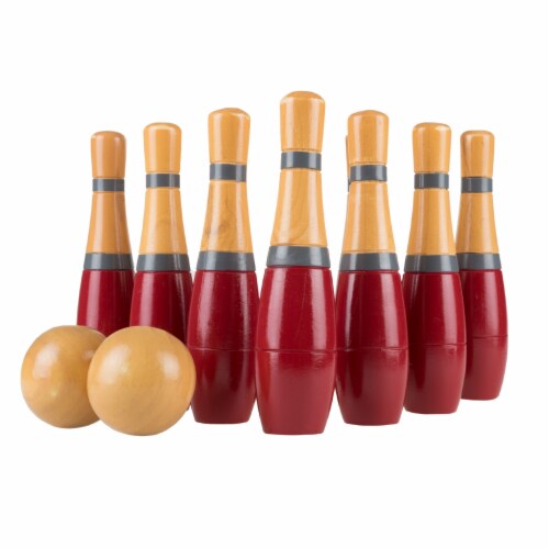 Hey! Play! 8 in. Wooden Lawn Bowling Set