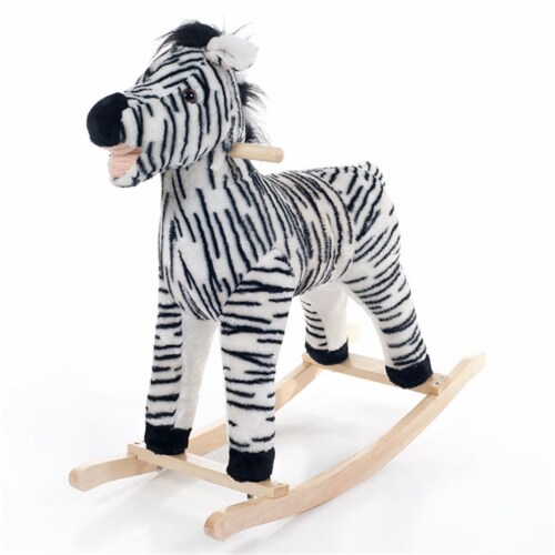 Happy Trails Zebra Plush Rocking Animal Perspective: front