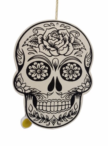 Dar Kei International Co Ltd. Day of the Dead Light Up Wall Hanging Skull Perspective: front