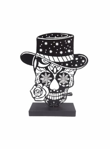 Dar Kei International Co Ltd. Day of the Dead Skull with Hat Perspective: front