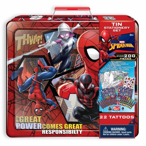 Marvel Spiderman Tin Stationery Set 200 pc Kroger