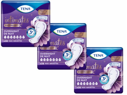 Tena Incontinence Pads For Women Overnight 3 Pack 84 count QFC