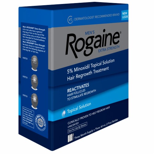 Men's Rogaine Extra Strength 5% Minoxidil Solution, 3-Month Supply (Pack of  2), 2 - Food 4 Less