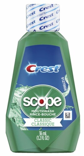 Crest Scope Classic Mouthwash 1.2 Oz, Travel Size, 2 Pack Perspective: front
