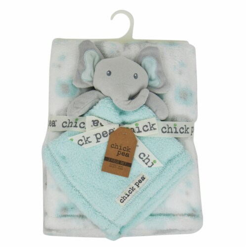 chick pea Plush Elephant Baby Blanket Set Mint 2 pc Fred Meyer