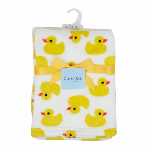 Cutie Pie® Ducks Plush Baby Blanket Perspective: front