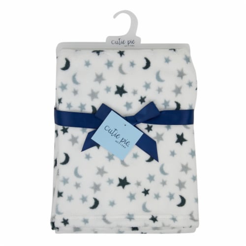 Cutie Pie® Moon & Stars Plush Baby Blanket Perspective: front