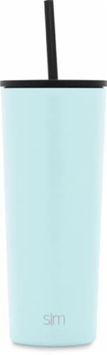 JoyJolt Glass Tumbler with 1 Straws & Non Slip Silicone Sleeve - 20 oz -  Aqua, 20 oz - Fry's Food Stores