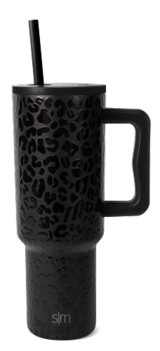 Simple Modern Trek Tumbler - Black Leopard Perspective: front