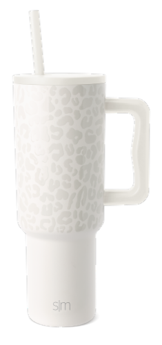 Simple Modern Trek Tumbler - Cream Leopard Perspective: front