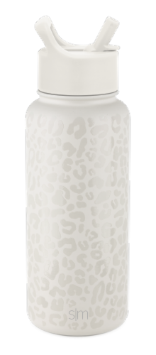Simple Modern® Leopard Print Stainless Steel Water Bottle - Cream Perspective: front