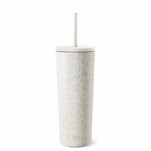 Simple Modern Classic Cream Leopard Tumbler Perspective: front