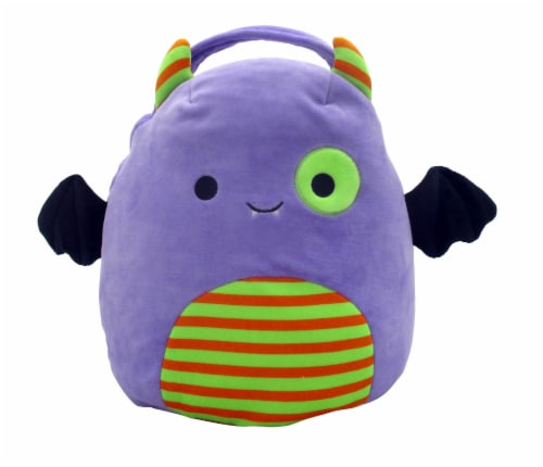 Squishmallows 10" Purple Monster Halloween Plush Treat Pail Perspective: front