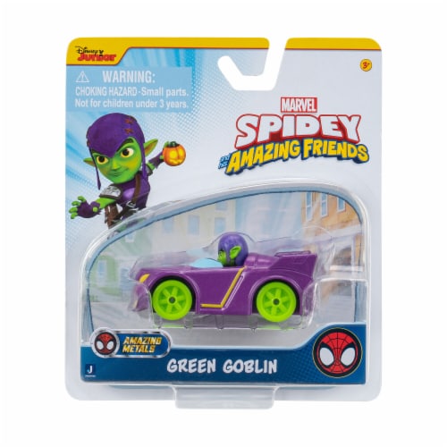 Disney Junior Marvel Spidey Die-Cast Vehicle Green Goblin Perspective: front