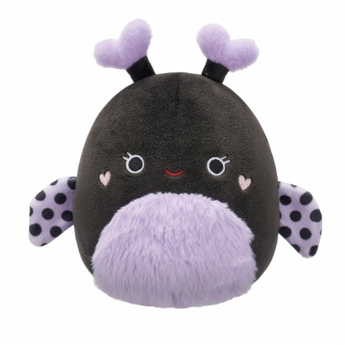 Squishmallows 5" Black and Purple Ladybug Plush Toy Perspective: front