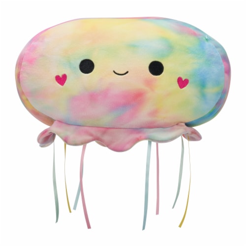 Squishmallows 12" Stackable Rainbow Tie-Dye Jellyfish Plush Toy Perspective: front