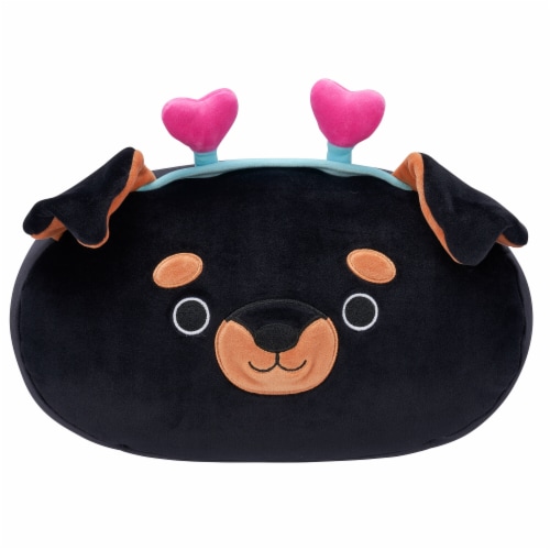 Squishmallows 12" Stackable Black Rottweiler Plush Toy Perspective: front