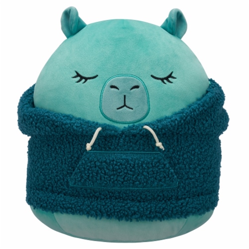 Jade Tonal Capybara with Teal Woolly Hoodie Perspective: front