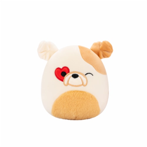 Squishmallows 5" White and Tan Bulldog Plush Toy Perspective: front