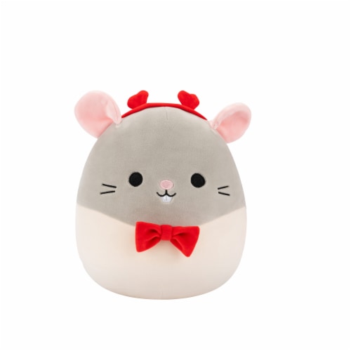 Holiday Home 8" Valentine's Day Grey Mouse Plush Perspective: front