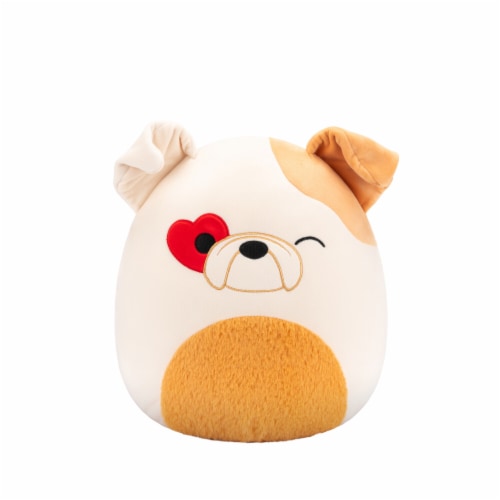 Squishmallows 12" White and Tan Bulldog Plush Toy Perspective: front