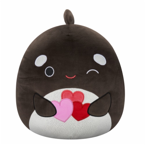 Squishmallows 12" Winking Black Orca Plush Toy Perspective: front