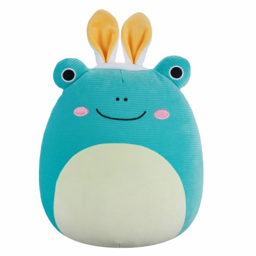 Squishmallows 12" Aqua Corduroy Frog With Bunny Ears Perspective: front