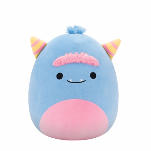 Squishmallows 12" Sky Blue Monster With Peach Unibrow and Belly Perspective: front