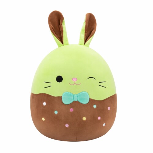 Squishmallows 16" Winking Chocolate Dipped Green Bunny Perspective: front