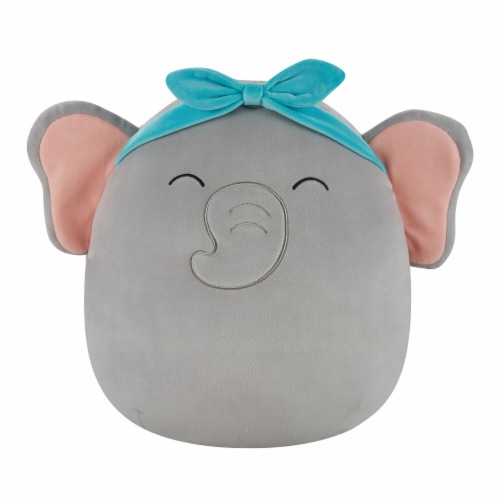 Squishmallows 12" Grey Elephant with Closed Eyes and Headband Perspective: front