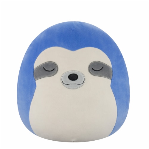 Squishmallows 12" Blue Sloth with White Belly and Closed Eyes Perspective: front