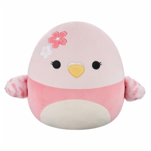 Squishmallows 12" Pink Parakeet with Sakura Flowers Perspective: front