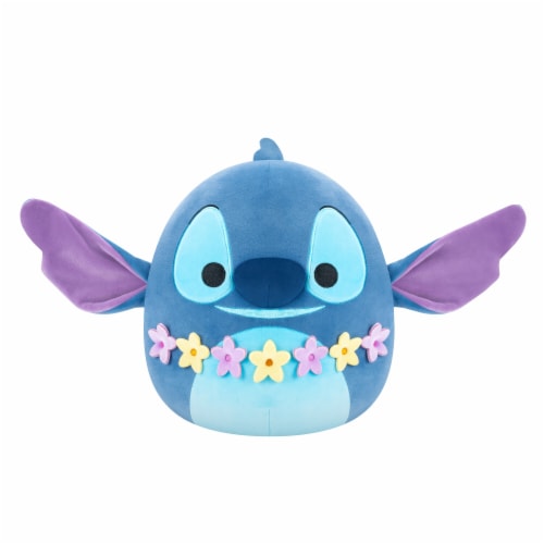 Squishmallows Stitch Wearing Lei Plush Perspective: front