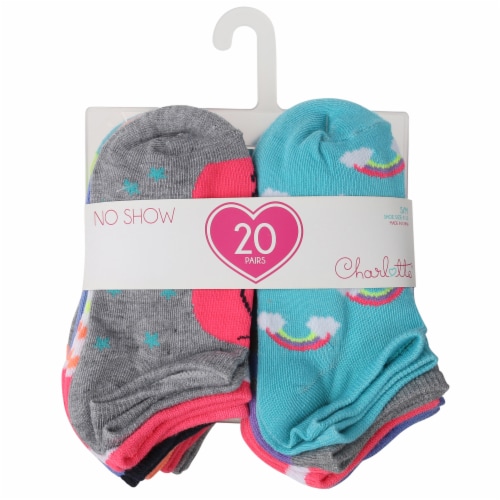 Capelli Sport Youth Girls Unicorn No Show Socks Perspective: front