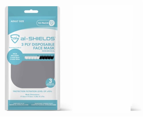 al-SHIELDS Ladies 3 Ply Disposable Face Masks - Assorted Perspective: front
