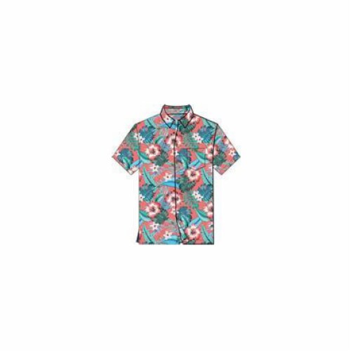 Caribbean Joe Short Sleeve Button Down Viscose Shirt Perspective: front