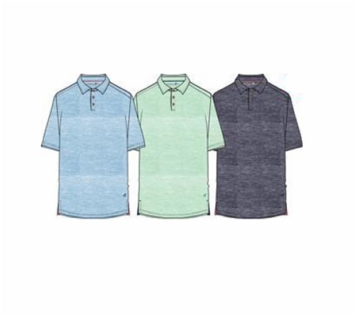 Caribbean Joe Men's Short Sleeve Marled Polo Shirt Perspective: front
