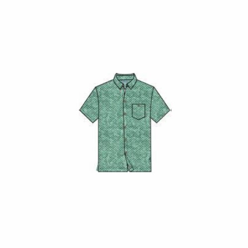 Caribbean Joe Mens Short Sleeve 1 PCKT Button Down Viscoe Shirt - Xl Perspective: front