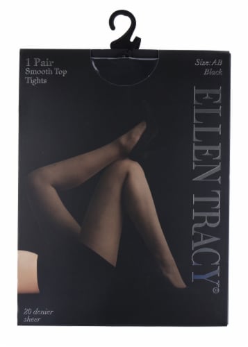 Ellen Tracy® Control Top Sheer Tights - Black Perspective: front