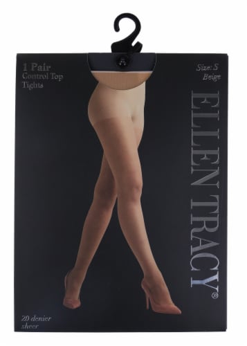 Ellen Tracy® Run-Resistant Control Top Sheer Pantyhose - Beige Perspective: front