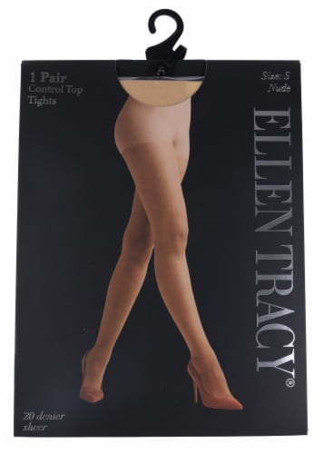 Ellen Tracy® 1pk Run Resistant Control Top Tights - Nude Perspective: front