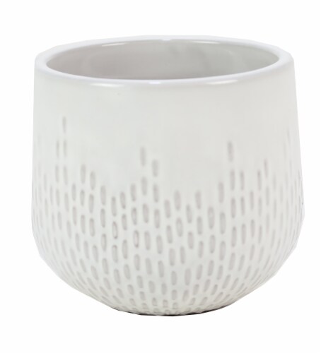 Deroma Spa Oberon Succulent Planter - White 003 Perspective: front