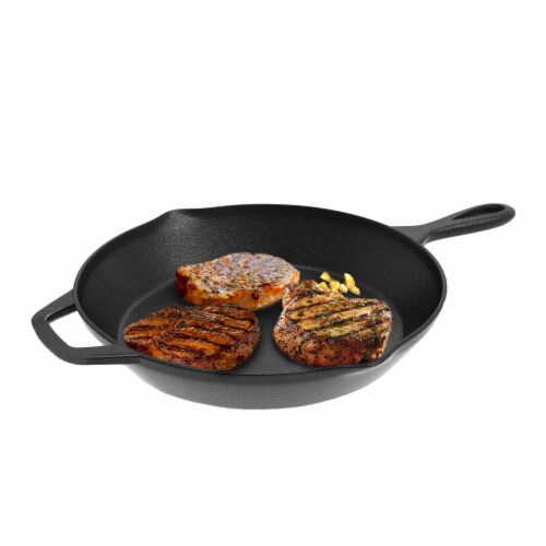 Classic Cuisine Pre-Seasoned 12” Cast Iron Skillet Pan Perspective: front