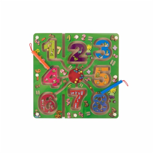 Hey Play 80-Z00170602 Wooden Number Maze-Colorful Zoo Animal Toy with 2  Magnet Pens, 1 - Fry's Food Stores