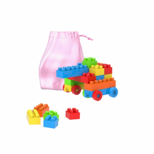 Hey Play 80-YC761128 Classic Building Blocks Storage Bag - 90 Piece Perspective: front