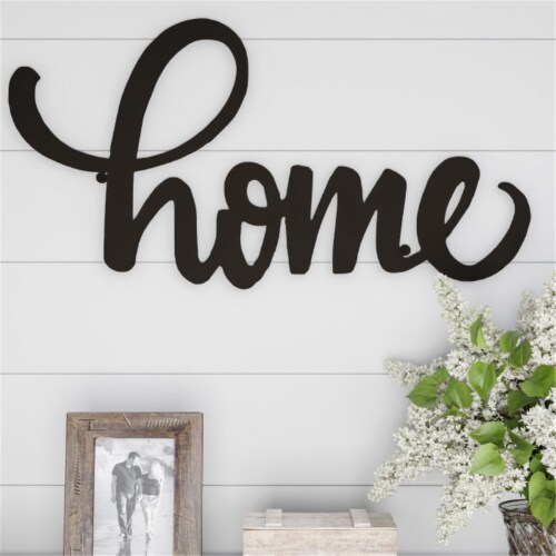 Lavish Home 80-WALLSGN-WRD7 Metal Cutout-Home Decorative Wall Sign Perspective: front